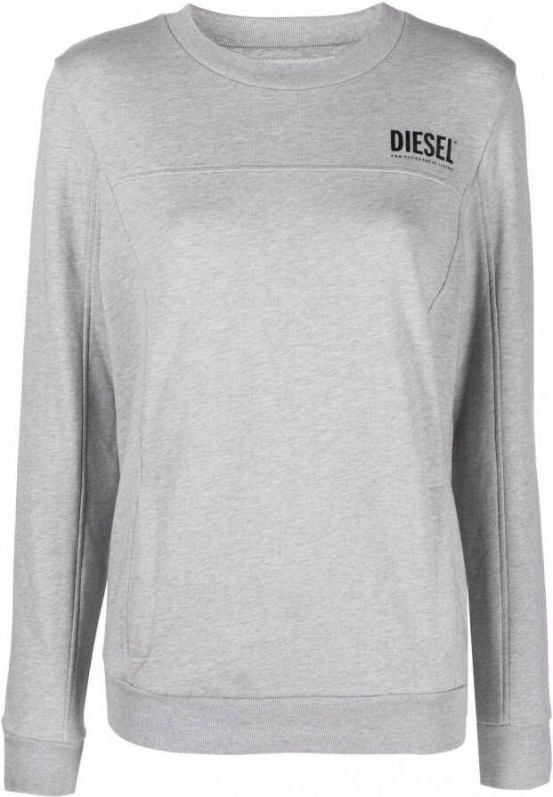 Diesel Sweater met logoprint Grijs