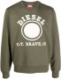 Diesel Sweater met logoprint Groen - Thumbnail 1