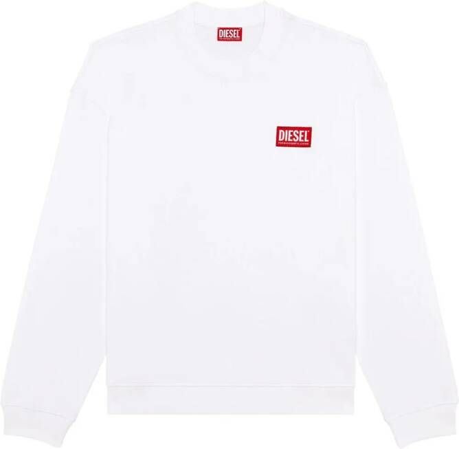 Diesel S-Nlabel-L1 sweater met logo-applicatie Wit