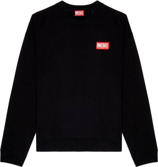 Diesel S-Nlabel-L1 sweater met logo-applicatie Zwart