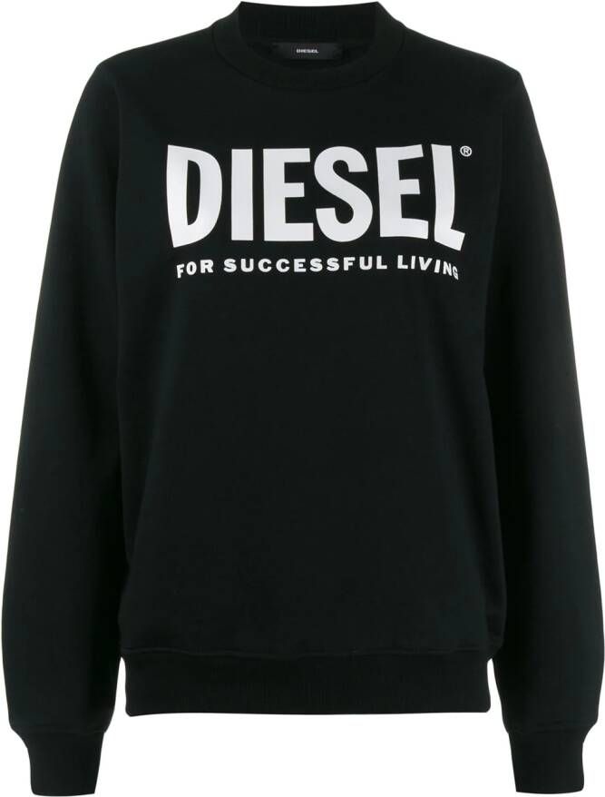 Diesel Sweater met logoprint Zwart