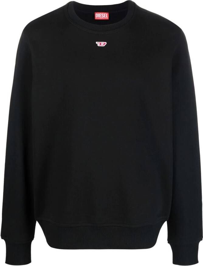 Diesel S-Ginn-D sweater met logopatch Zwart