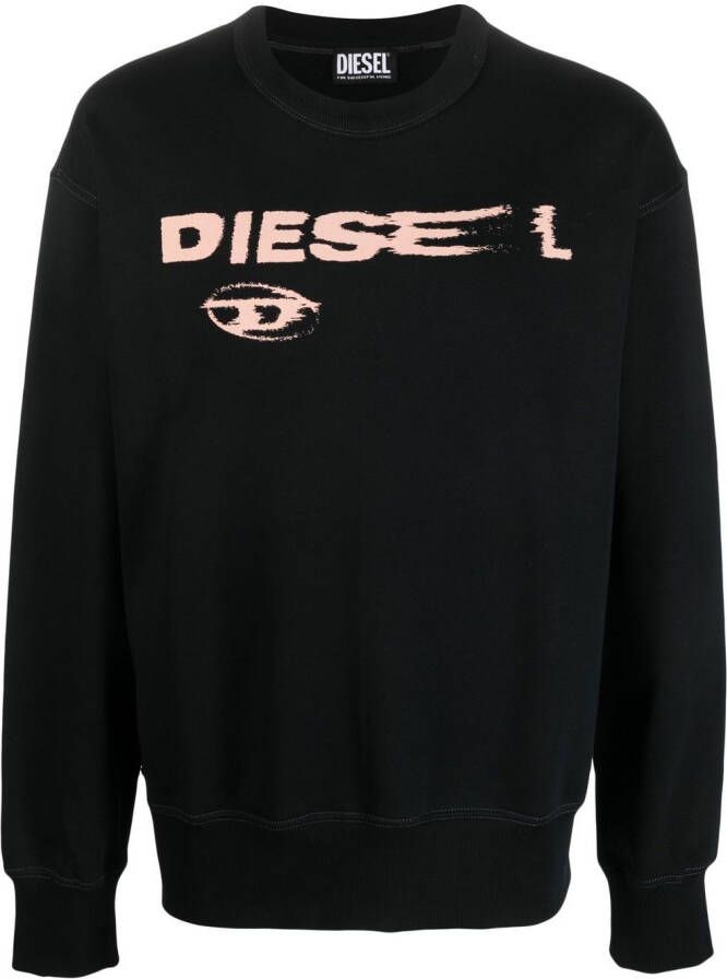 Diesel Sweater met print Zwart