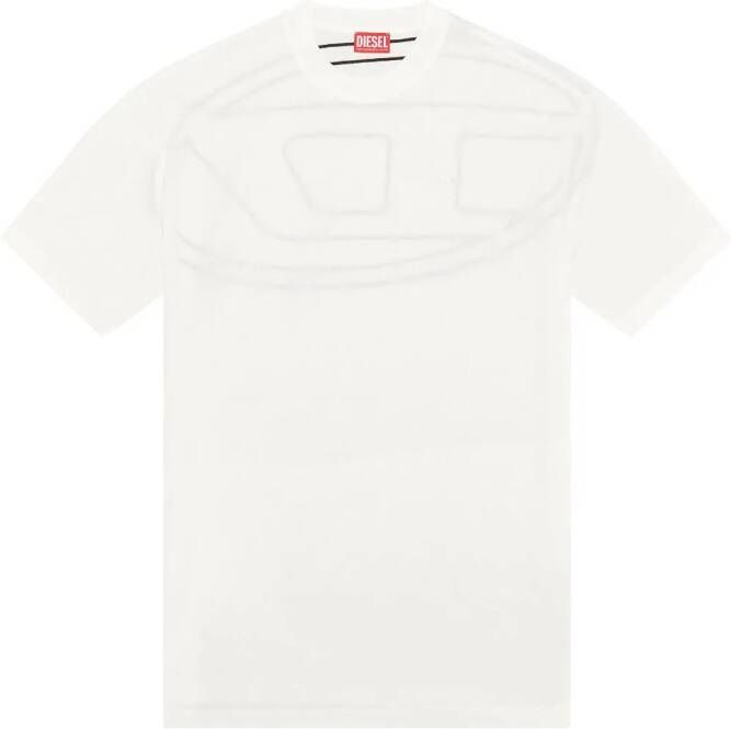 Diesel T-Boggy-Megoval-D T-shirt met print Wit