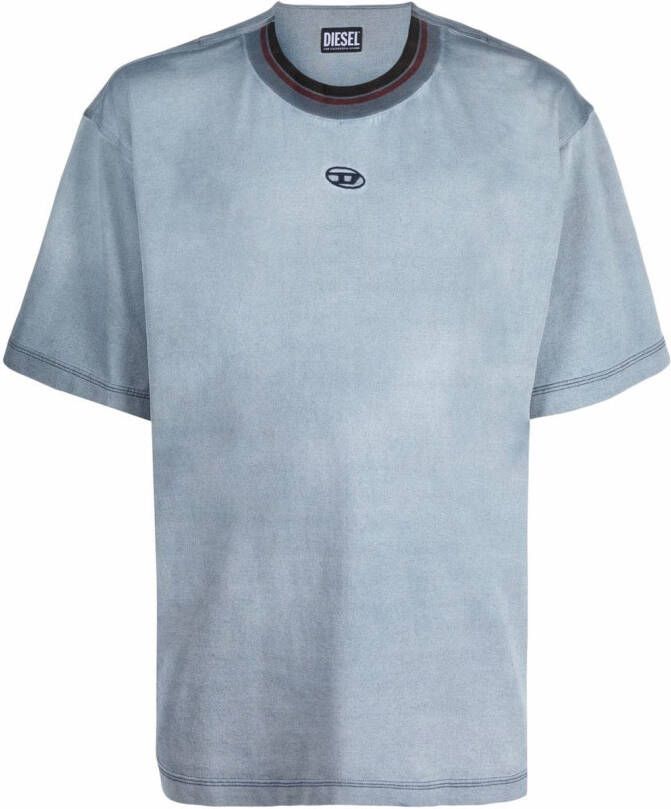 Diesel T-shirt met geborduurd logo Blauw