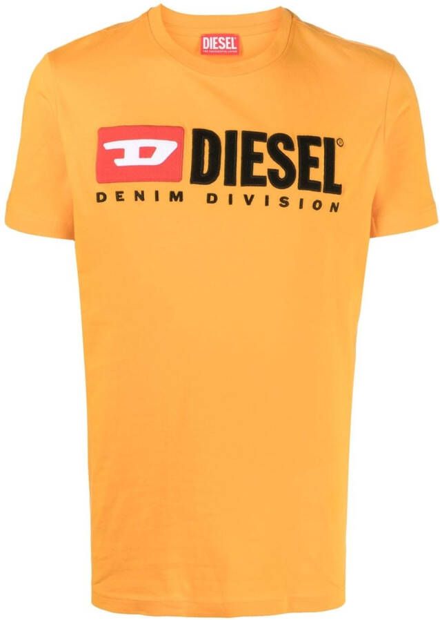 Diesel T-shirt met geborduurd logo Oranje
