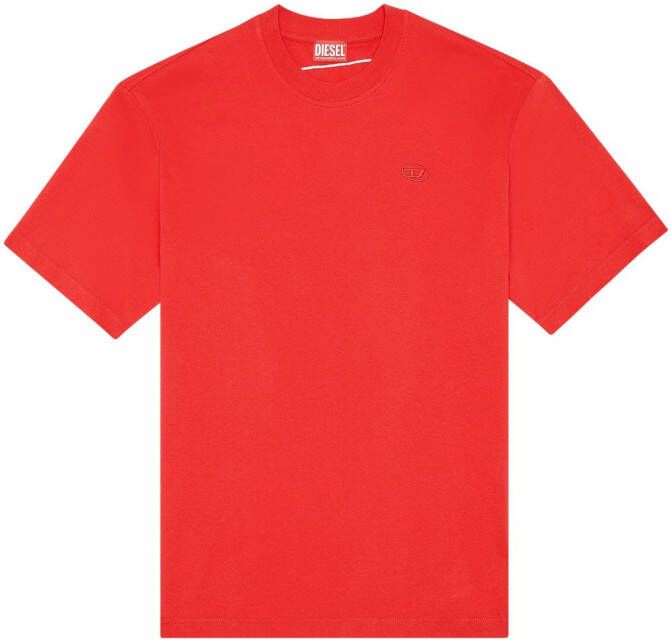 Diesel T-Boggy-Megoval-D katoenen T-shirt met print Rood