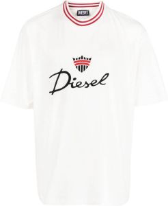 Diesel T-shirt met geborduurd logo Wit