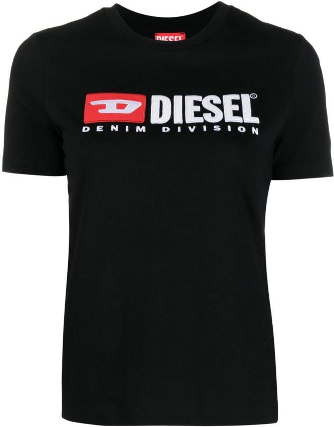 Diesel T-Reg-Div katoenen T-shirt Zwart