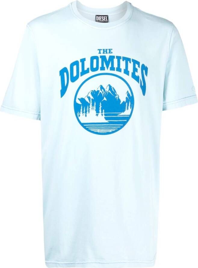 Diesel T-shirt met grafische print Blauw