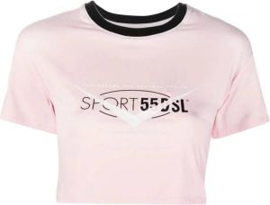 Diesel T-shirt met grafische print Roze