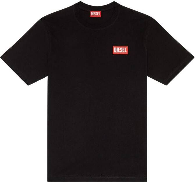 Diesel T-Just-Label T-shirt met logo-applicatie Zwart