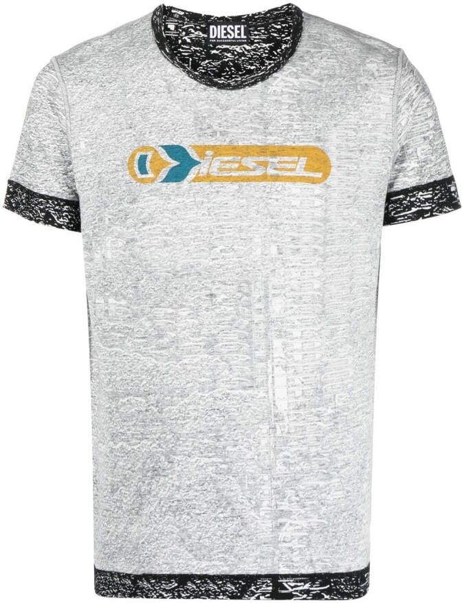 Diesel T-shirt met logoprint Grijs