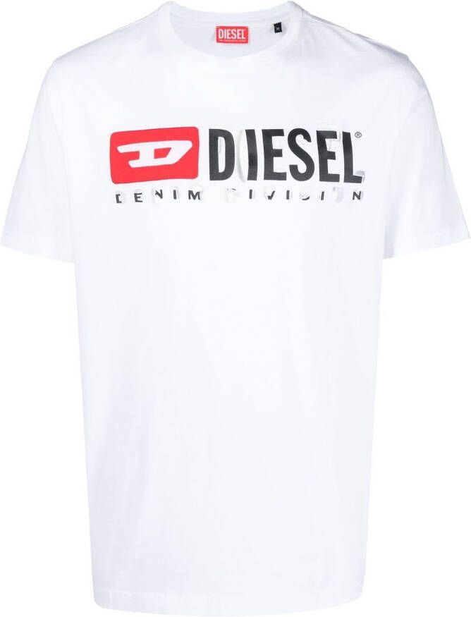 Diesel T-Just-Divstroyed katoenen T-shirt Wit