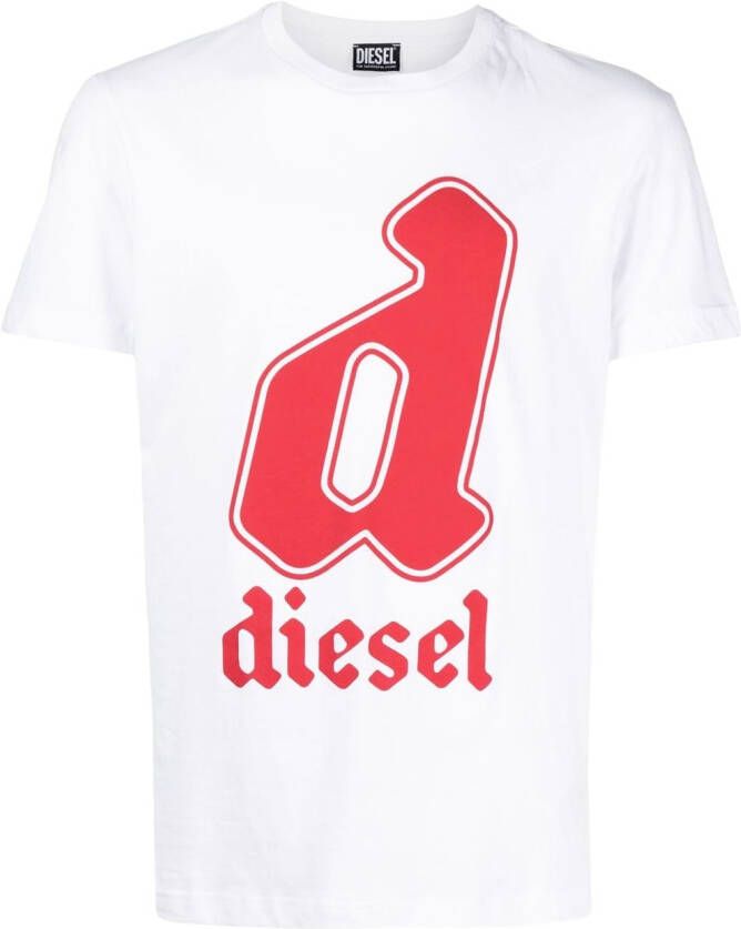 Diesel T-shirt met logoprint Wit