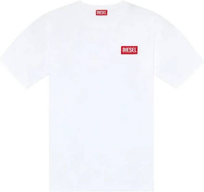 Diesel T-Nlabel-L1 T-shirt met logo-applicatie Wit
