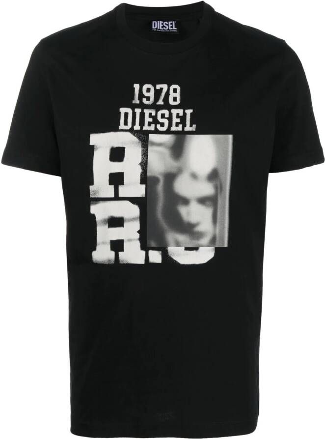 Diesel T-shirt met logoprint Zwart