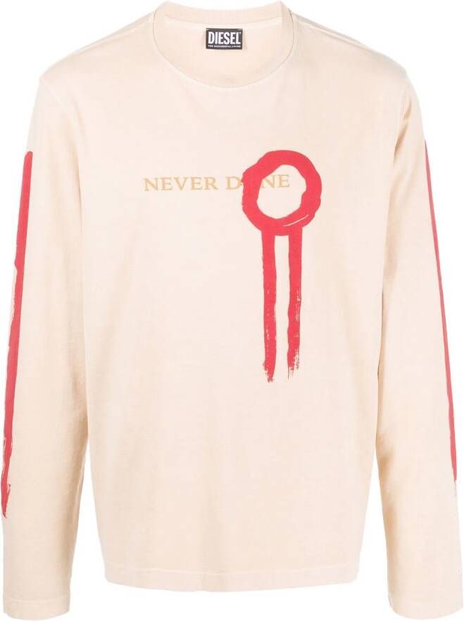 Diesel T-shirt met print Beige