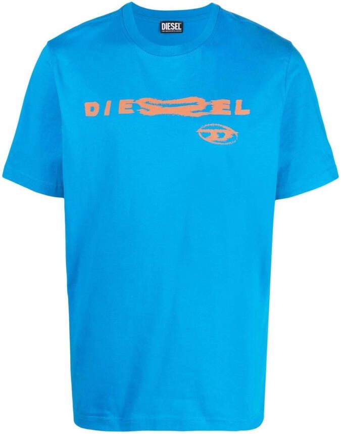 Diesel T-shirt met print Blauw