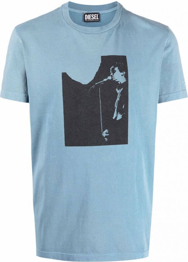 Diesel T-shirt met print Blauw