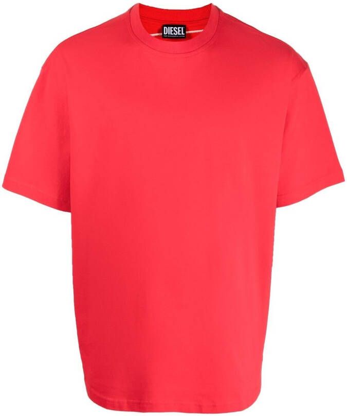 Diesel T-Boggy-Megoval katoenen T-shirt Rood