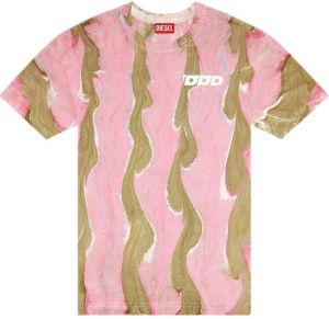 Diesel T-shirt met print Roze