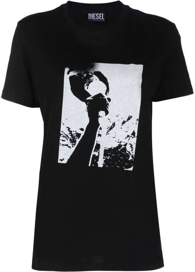 Diesel T-shirt met print Zwart