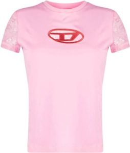 Diesel T-shirt met ronde hals Roze