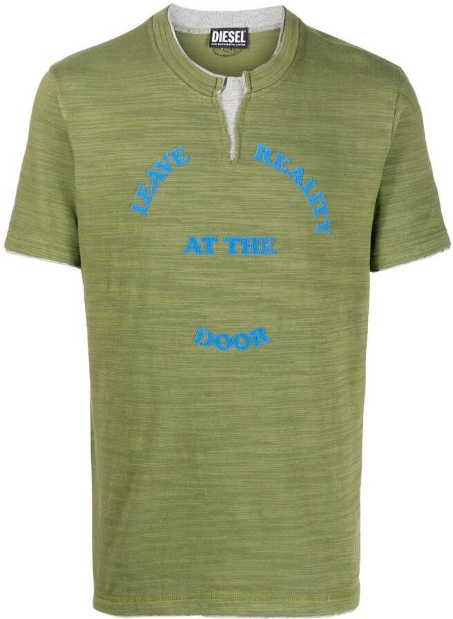 Diesel T-shirt met tekst Groen