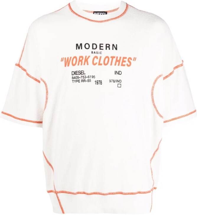 Diesel T-shirt met tekst Wit