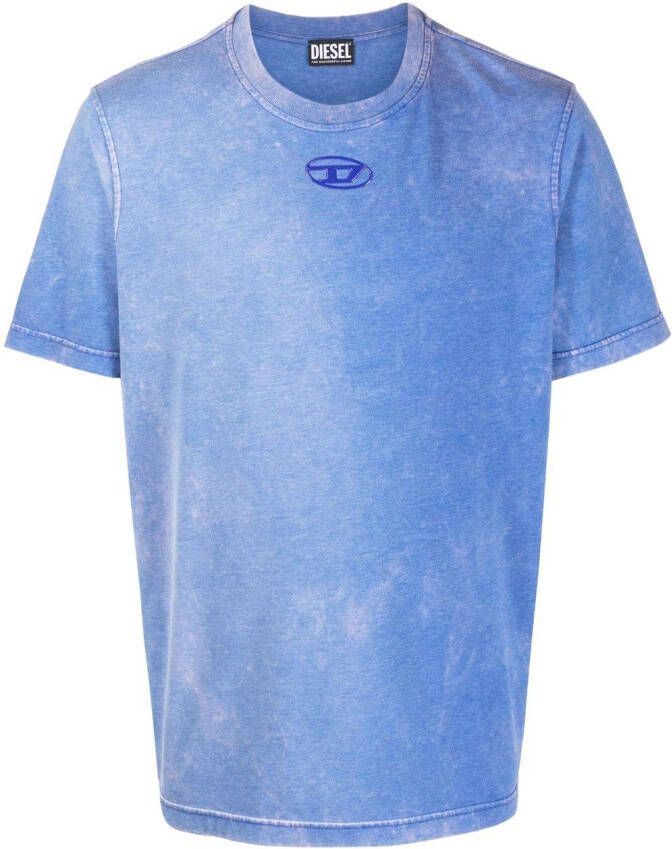 Diesel T-shirt met tie-dye print Blauw