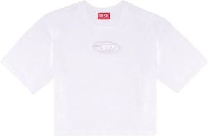 Diesel T-shirt met uitgesneden logo Wit