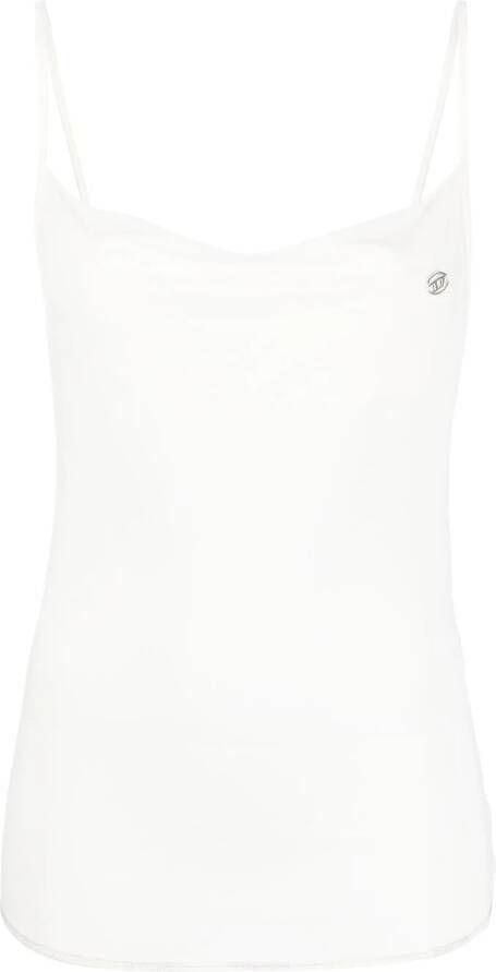 Diesel Tanktop met logoplakkaat Beige