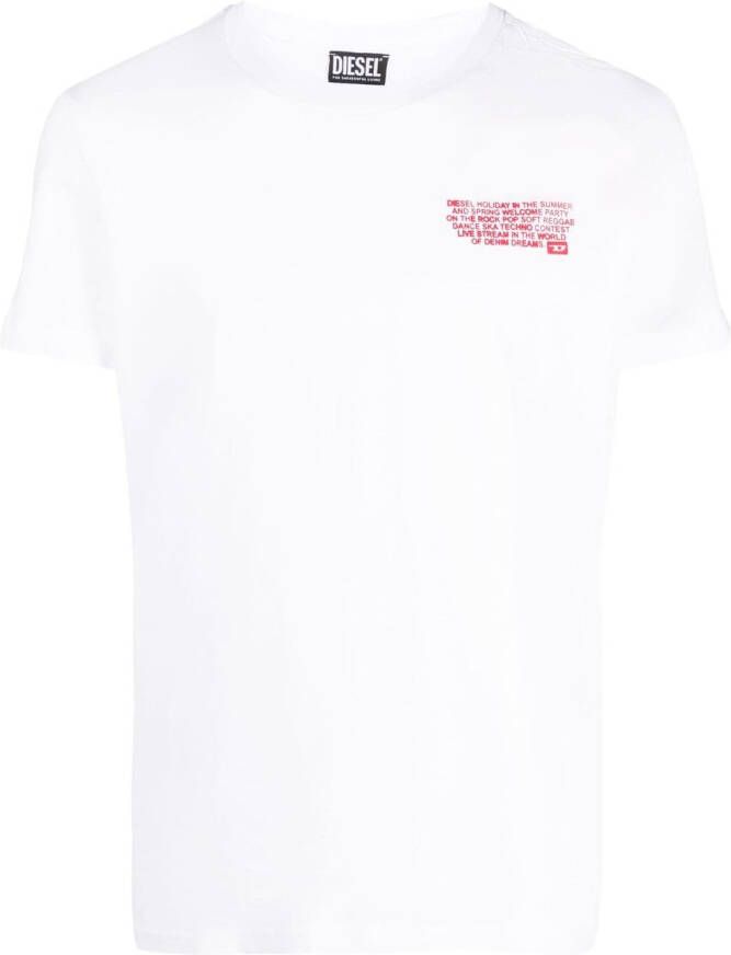 Diesel T-shirt met tekst Wit