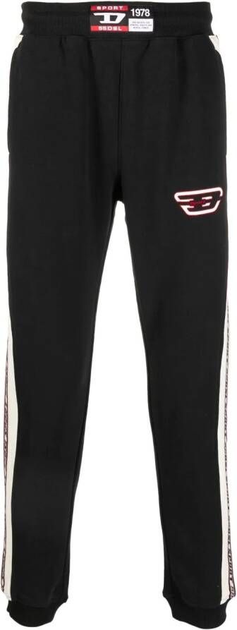 Diesel Trainingsbroek met logopatch Zwart