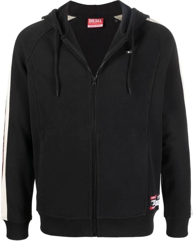Diesel Trainingsjack met logoprint Zwart