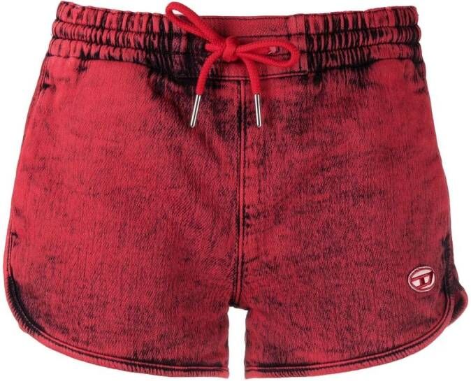 Diesel Trainingsshorts met print Rood