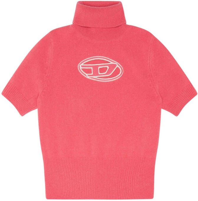 Diesel Trui met geborduurd logo Roze