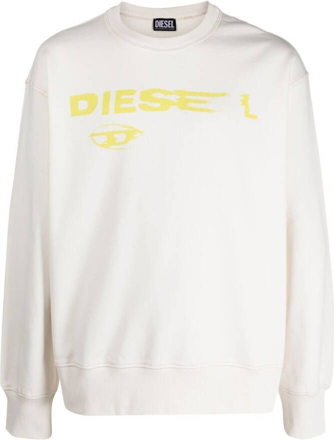 Diesel Trui met logoprint Wit