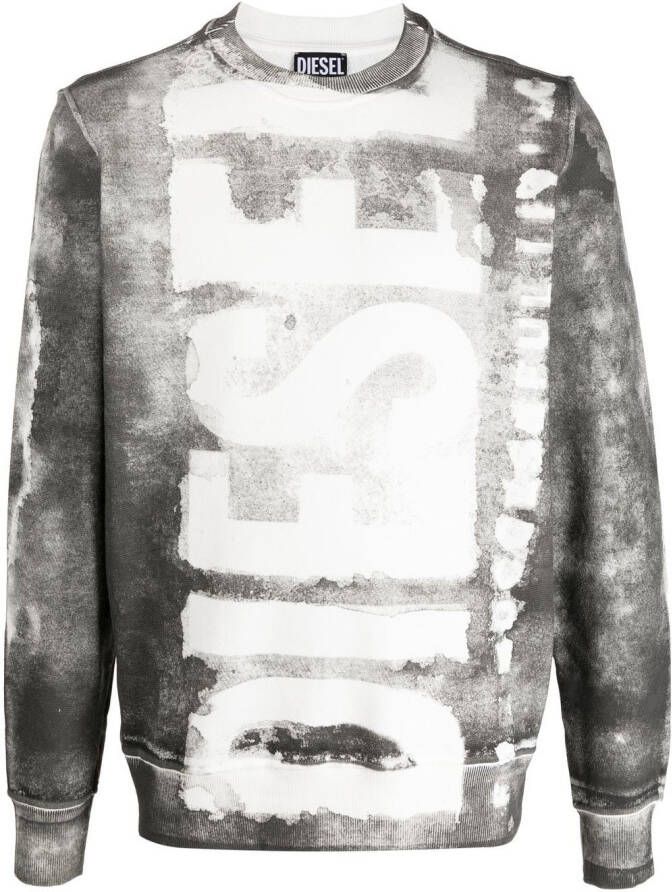 Diesel S-Giny katoenen sweater met logoprint Wit