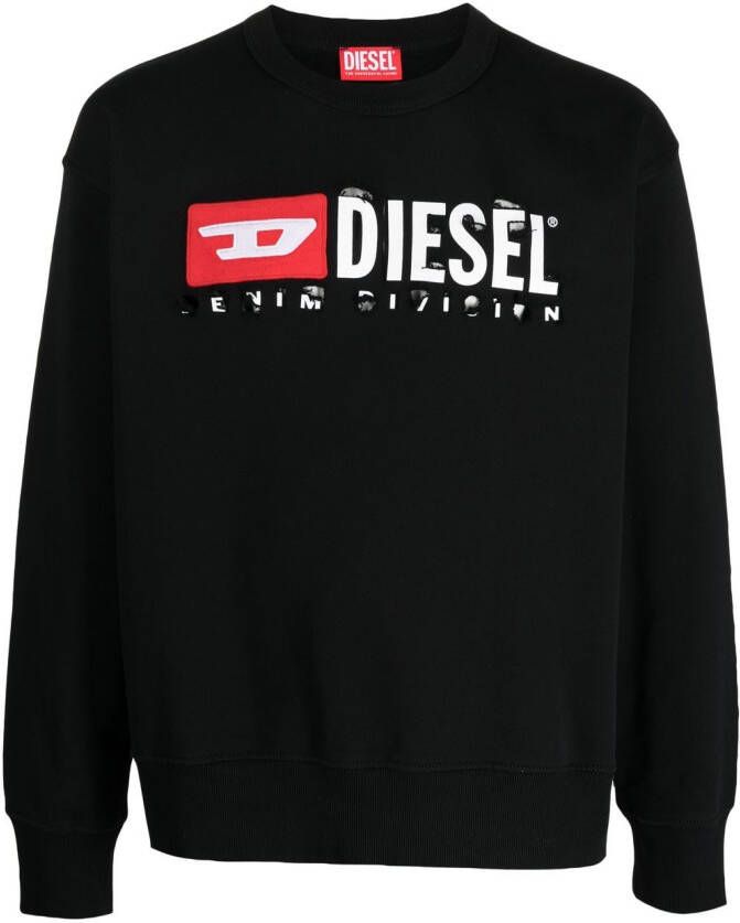 Diesel Trui met logoprint Zwart