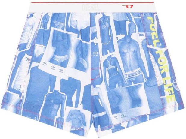 Diesel Ubx-Stark-El boxershorts met print Blauw