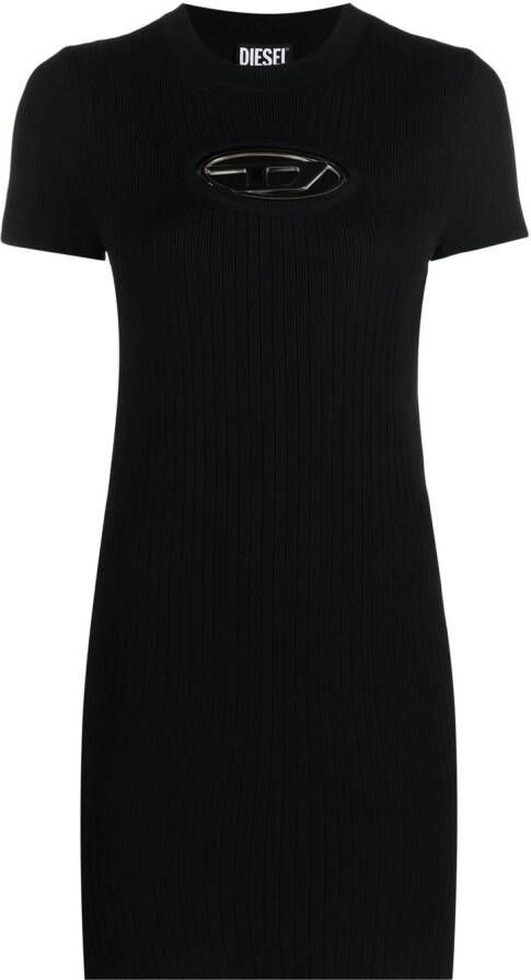 Diesel Uitgesneden T-shirtjurk Zwart