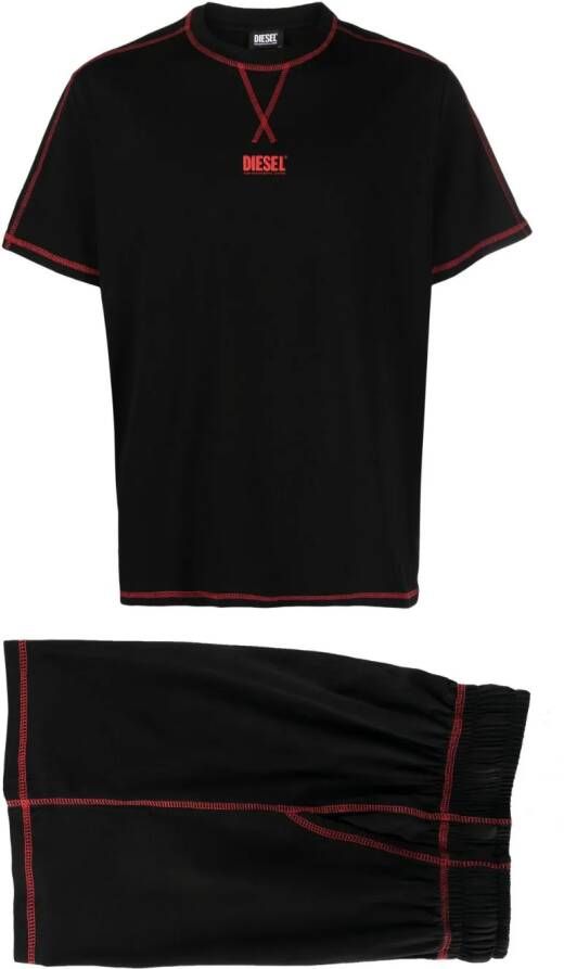 Diesel Tweedelige pyjama Zwart