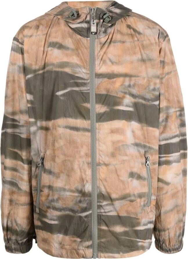 Diesel Windjack met camouflageprint Bruin