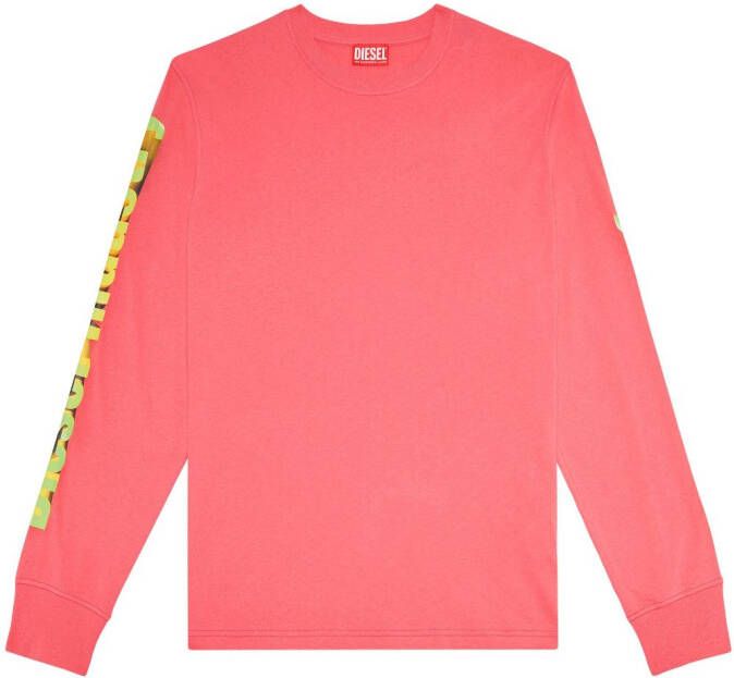 Diesel T-Just-Ls-L1 katoenen T-shirt Roze