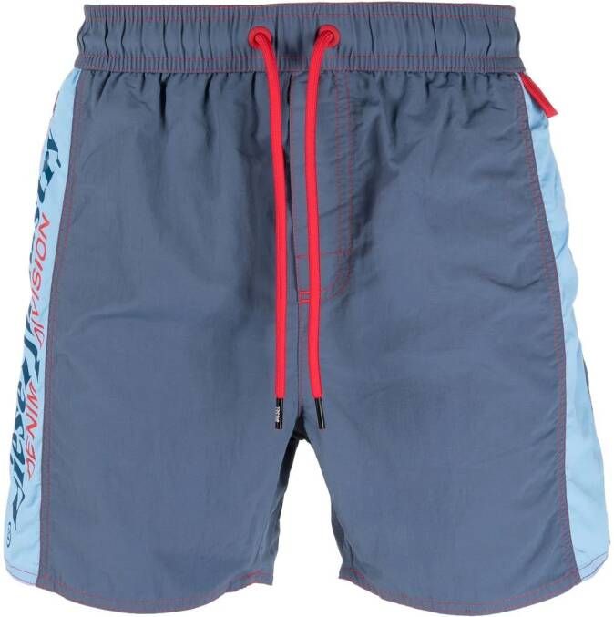 Diesel Zwembroek met trekkoord Blauw