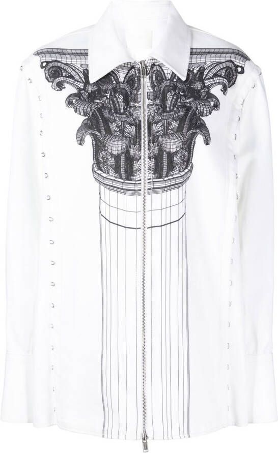 Dion Lee Shirtjack met print Wit