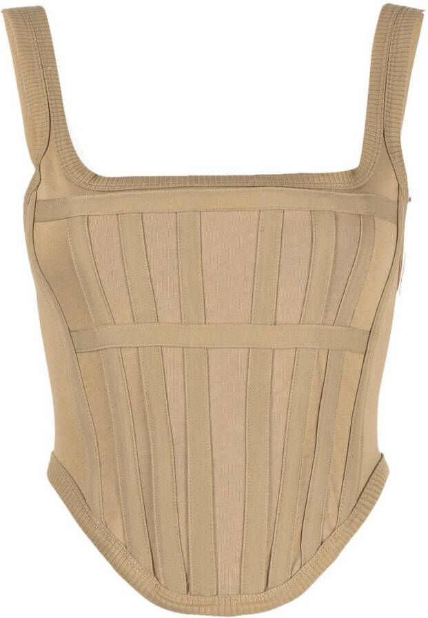Dion Lee Cropped korset Bruin