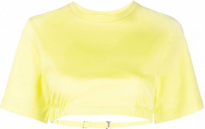 Dion Lee Cropped T-shirt Geel